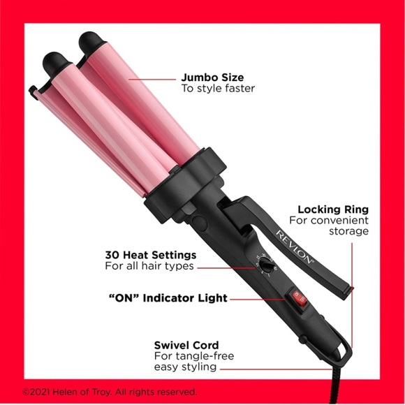 Revlon 3 Barrel Jumbo Hair Waver | Long-Lasting, Natural Looking Waves, NEW - Picture 5 of 6